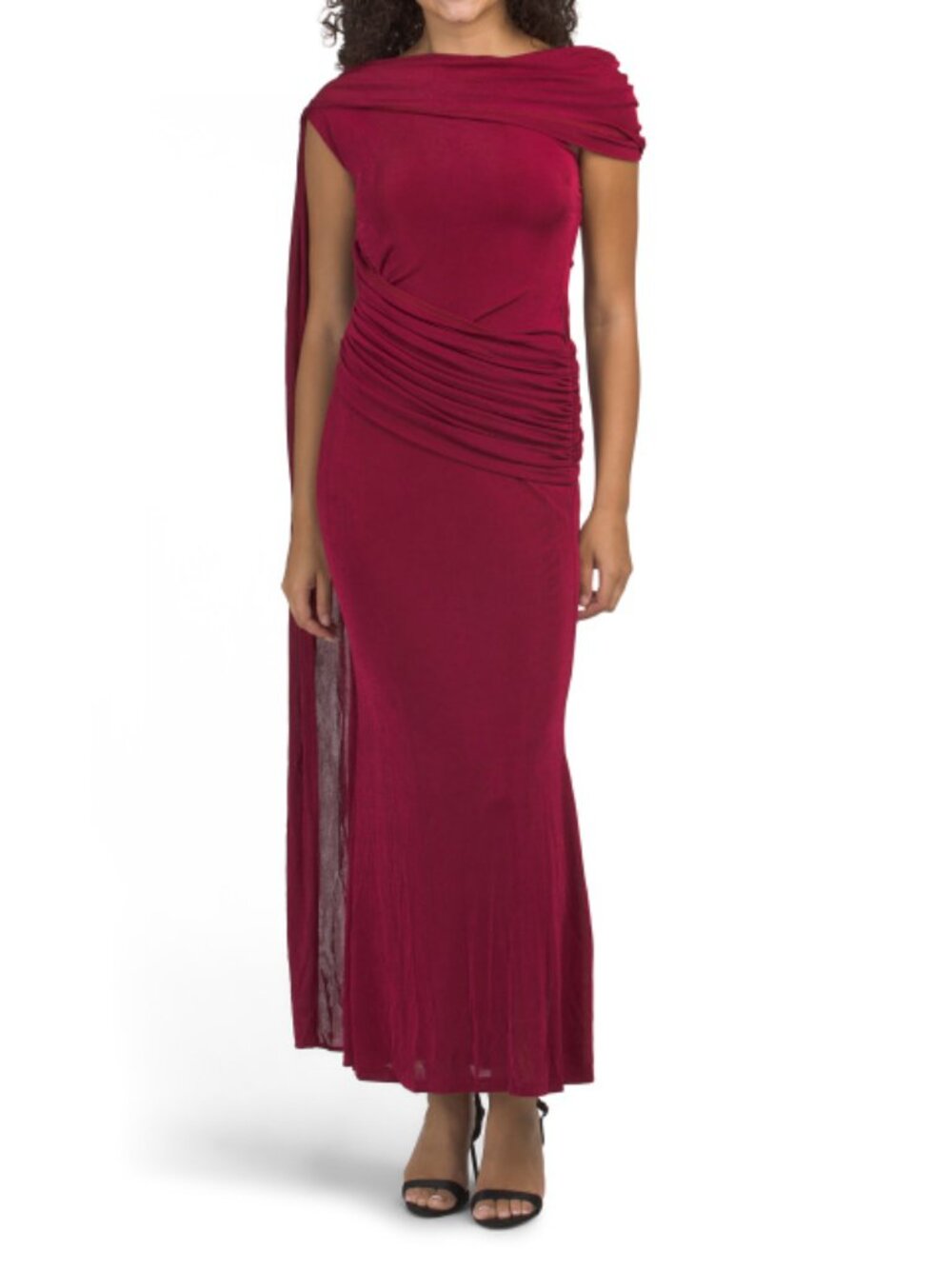 DALIA MACPHEE One Shoulder Draped Gown